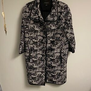 Ann Taylor Monochrome Textured Trench Coat